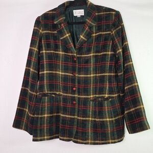 Vintage Silver Connection Plaid Blazer | Tartan Jacket Size 14